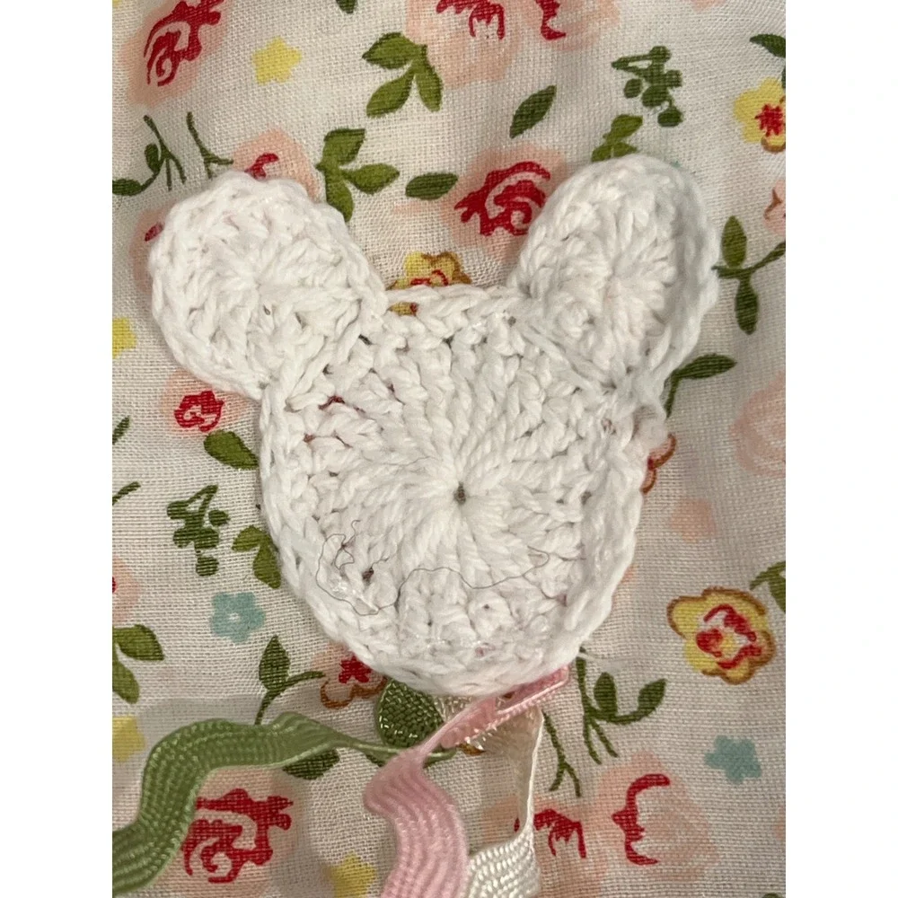Disney Signature Baby Girl Dress 6 Months Floral‎ Print White Pink Cotton Silk